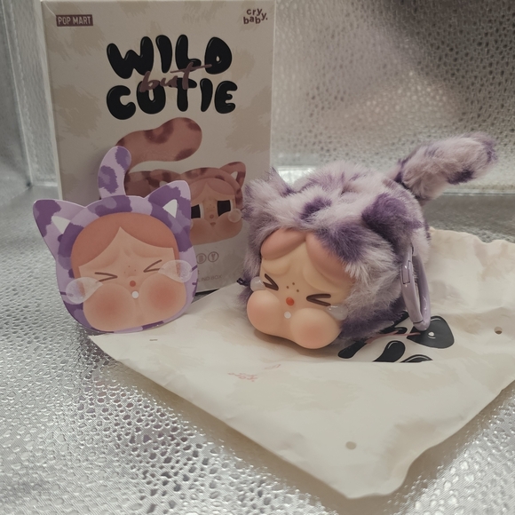 POP MART Other - Pop Mart Crybaby Wild But Cutie Neon Cutie Plush Keychain Complete w/ Card & Box